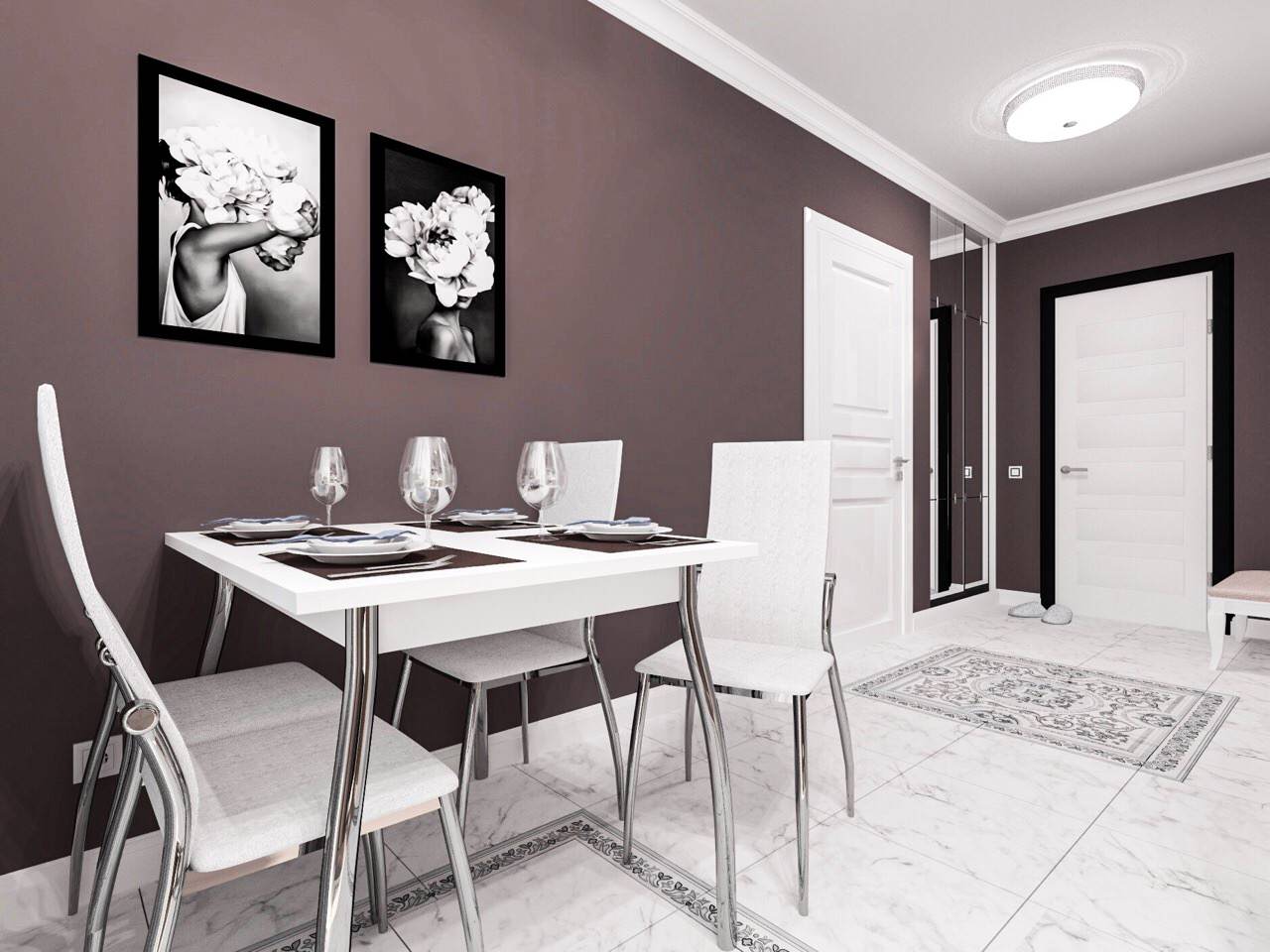 Дизайн интерьера двухкомнатной квартира в новостройке.