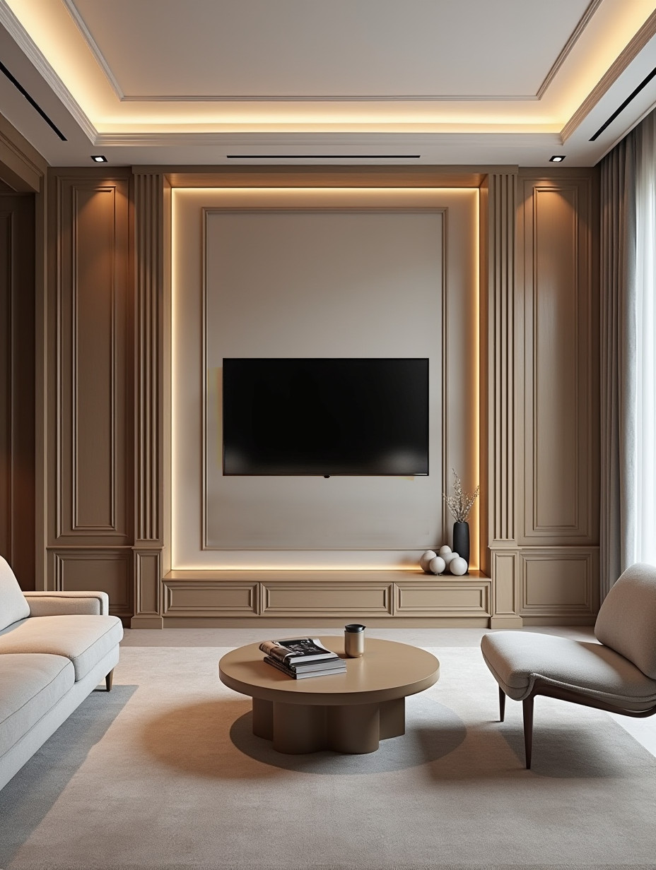 Гостиные комнаты в современном классическом стеле