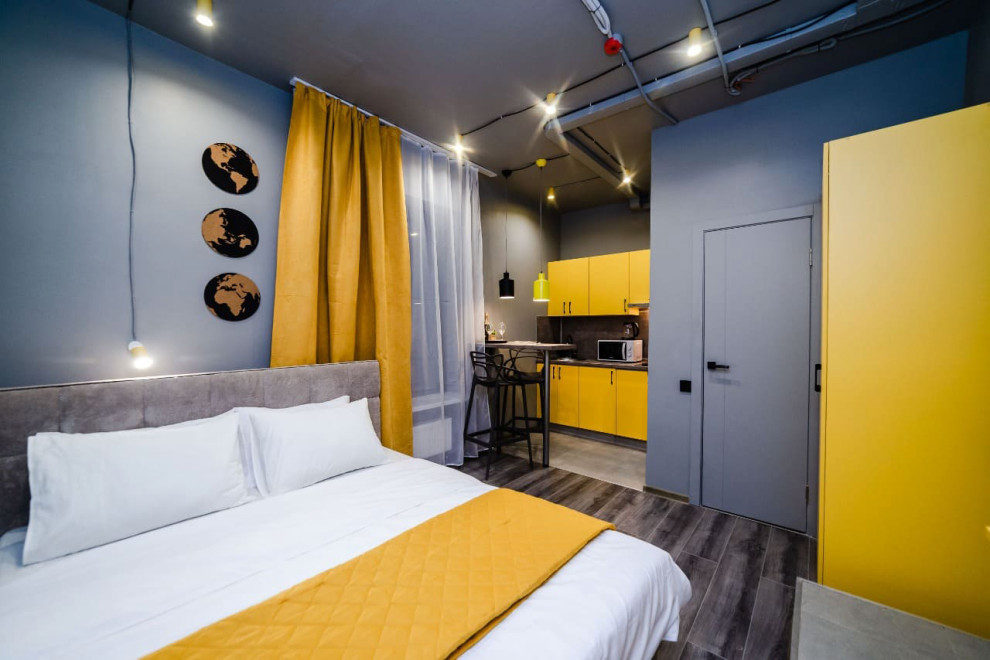 Обложка проекта: МИНИ Отели ЖК ОТРАЖЕНИЕ желтый + серый