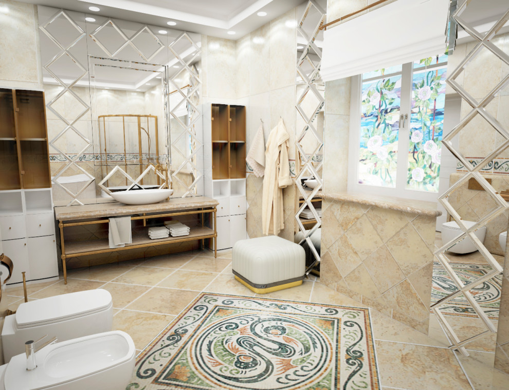 Art-deco mosaic in the bathroom