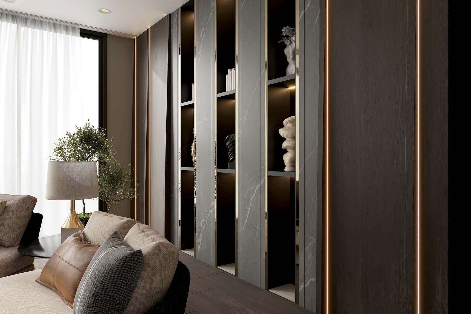 Гостиная загородного дома в Итальянском проектировании