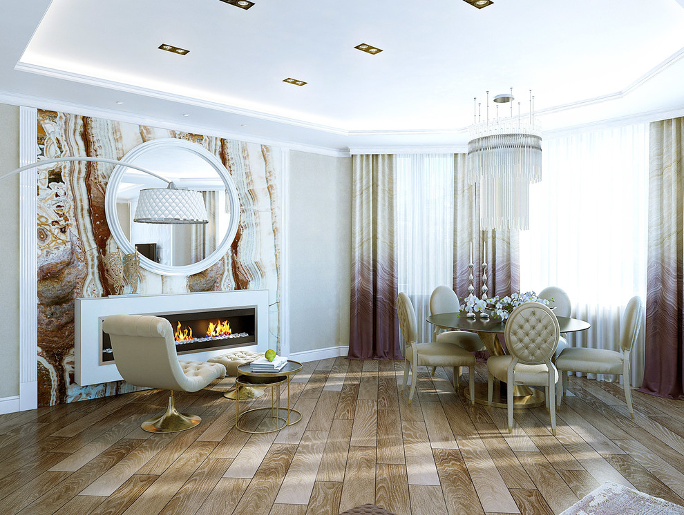 Living room with fireplace 43,4 m2