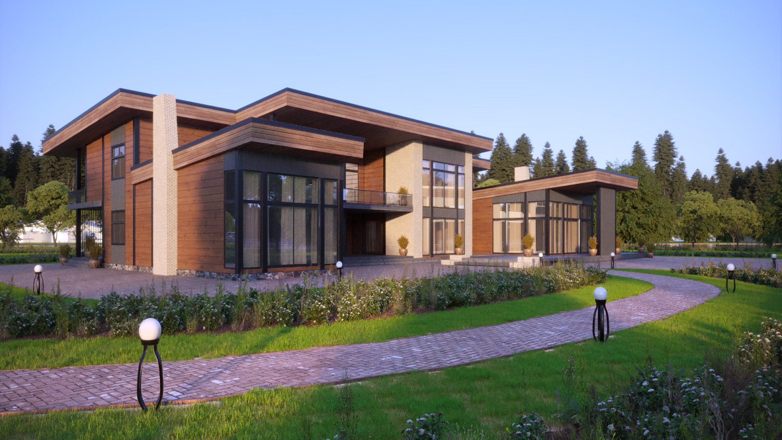 Проект частной резиденции в стиле Райта