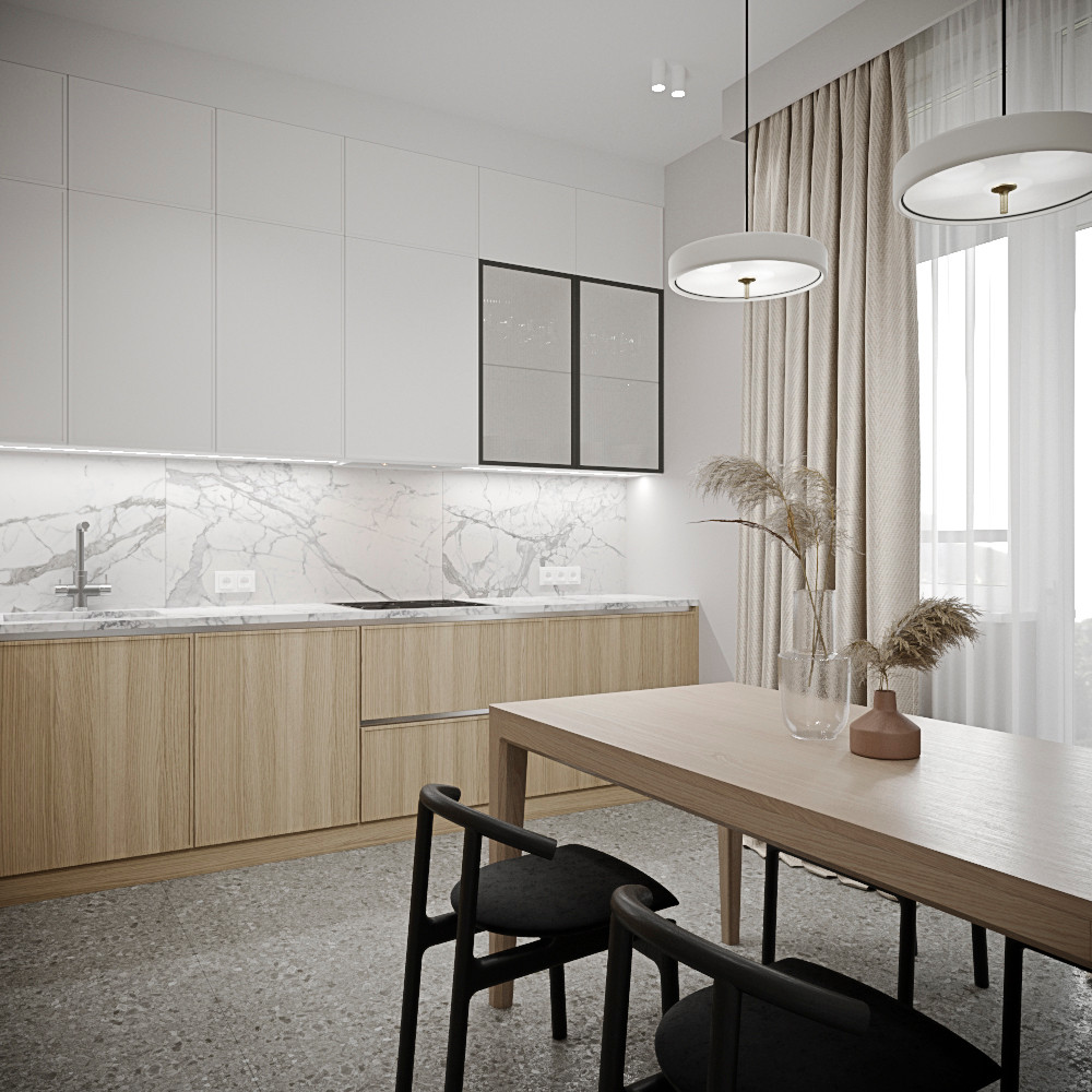 Интерьер 3-хкомнатной квартиры в ЖК "Тушино 2018"