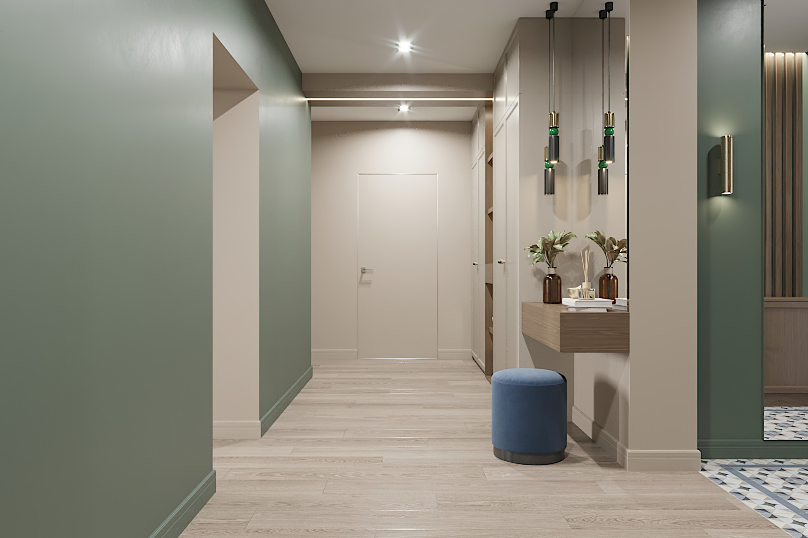 "КВАРТИРА В СИНЕ-ЗЕЛЁНЫХ ТОНАХ"