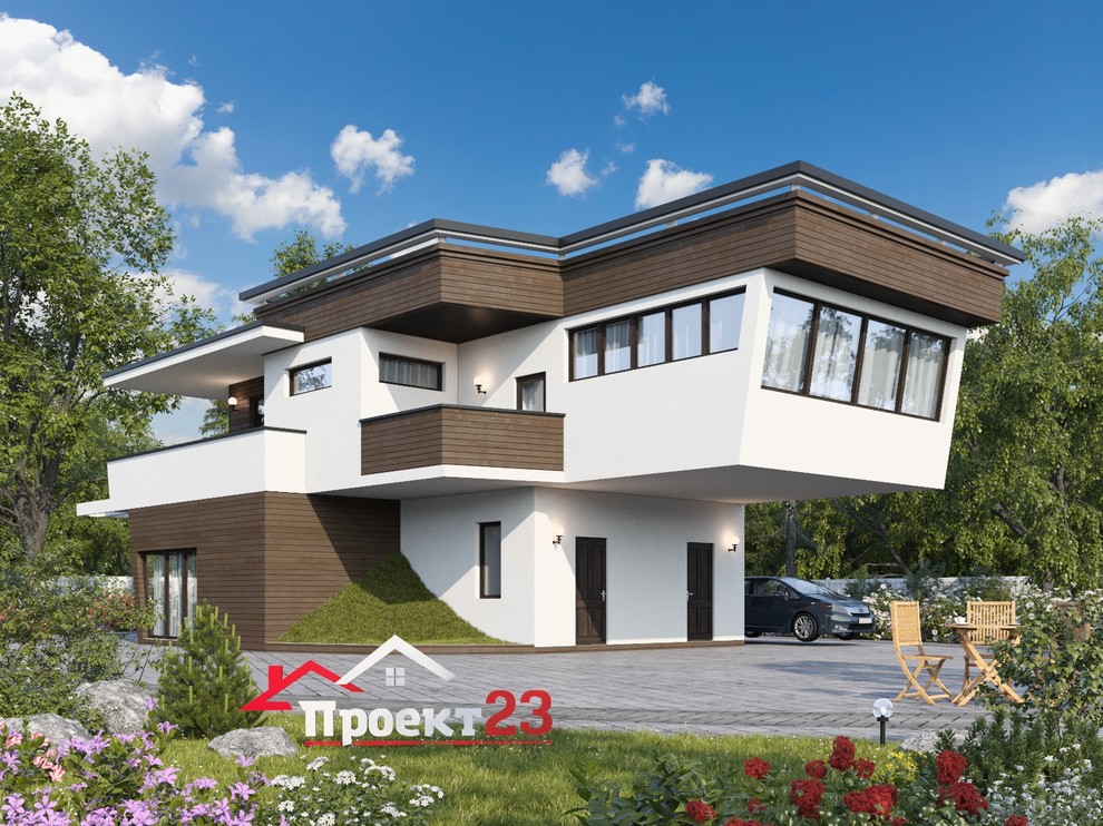 Обложка проекта: Проект 60 Двухэтажный жилой дом в стиле хай-тек.