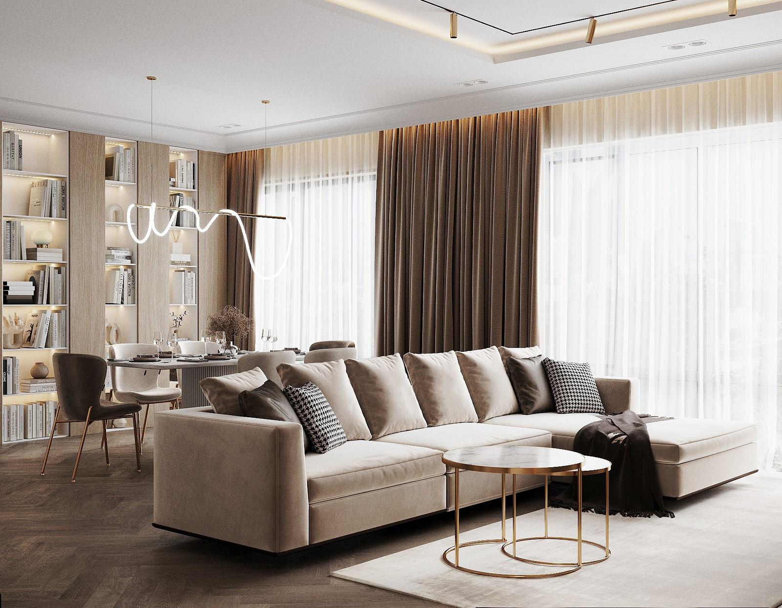 Обложка проекта: Дизайн большой квартиры в стиле неоклассика I 137 м2