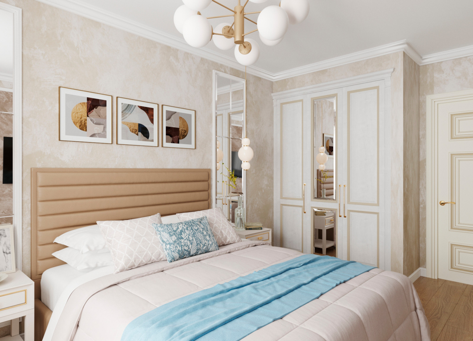 Интерьер спальни с нотками классики