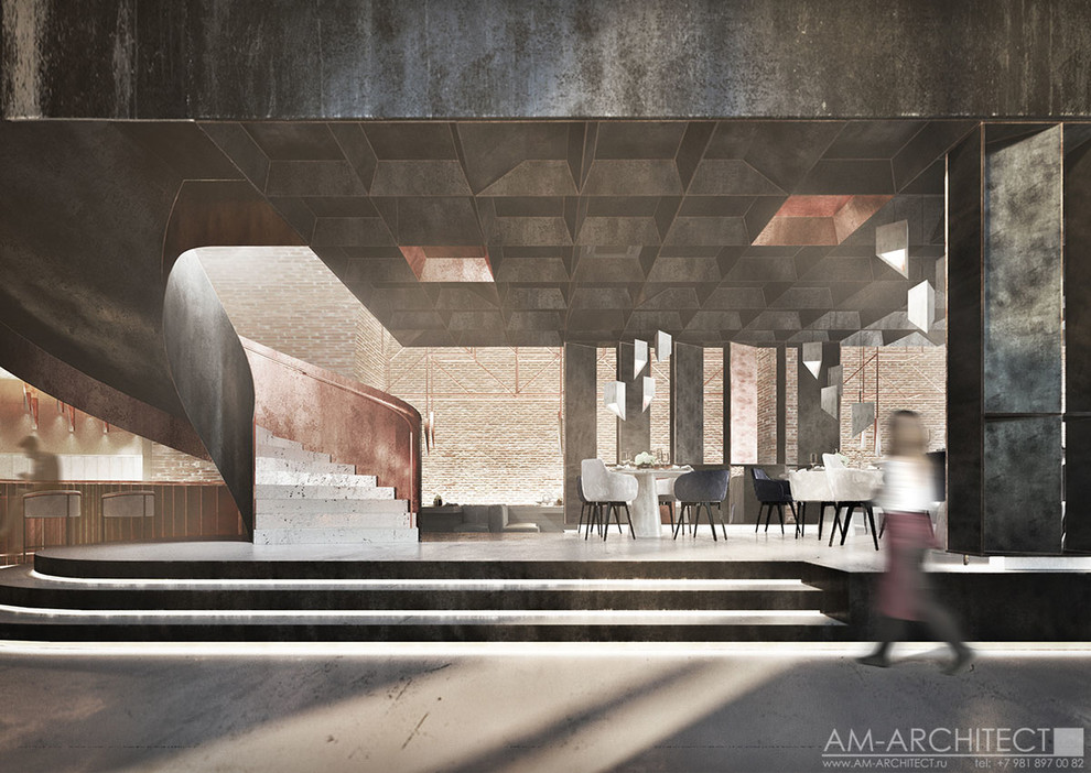 ДИЗАЙН - ПРОЕКТ    ИНТЕРЬЕРА    ДВУХУРОВНЕВОГО    ПРОСТРАНСТВА    РЕСТОРАНА.  20