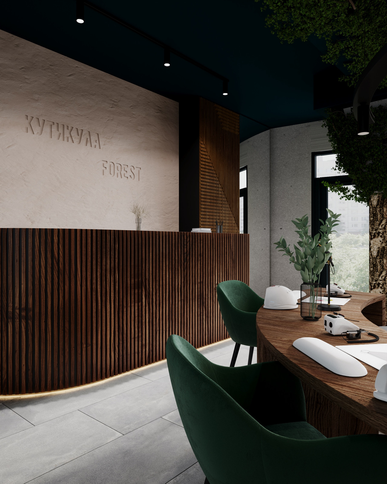 Коммерция. Салон красоты KUTIKULA 105 м². Проект разработан за 1 неделю