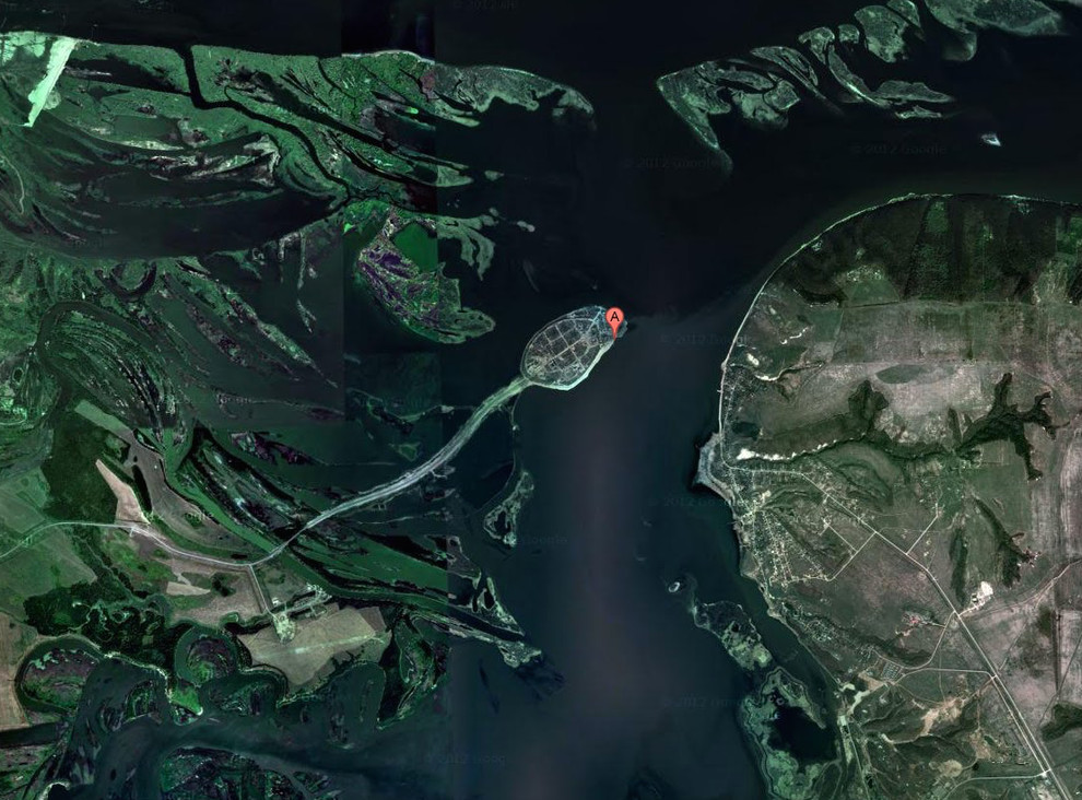 Map / Qazan, Volga river, Sviyazhsk island