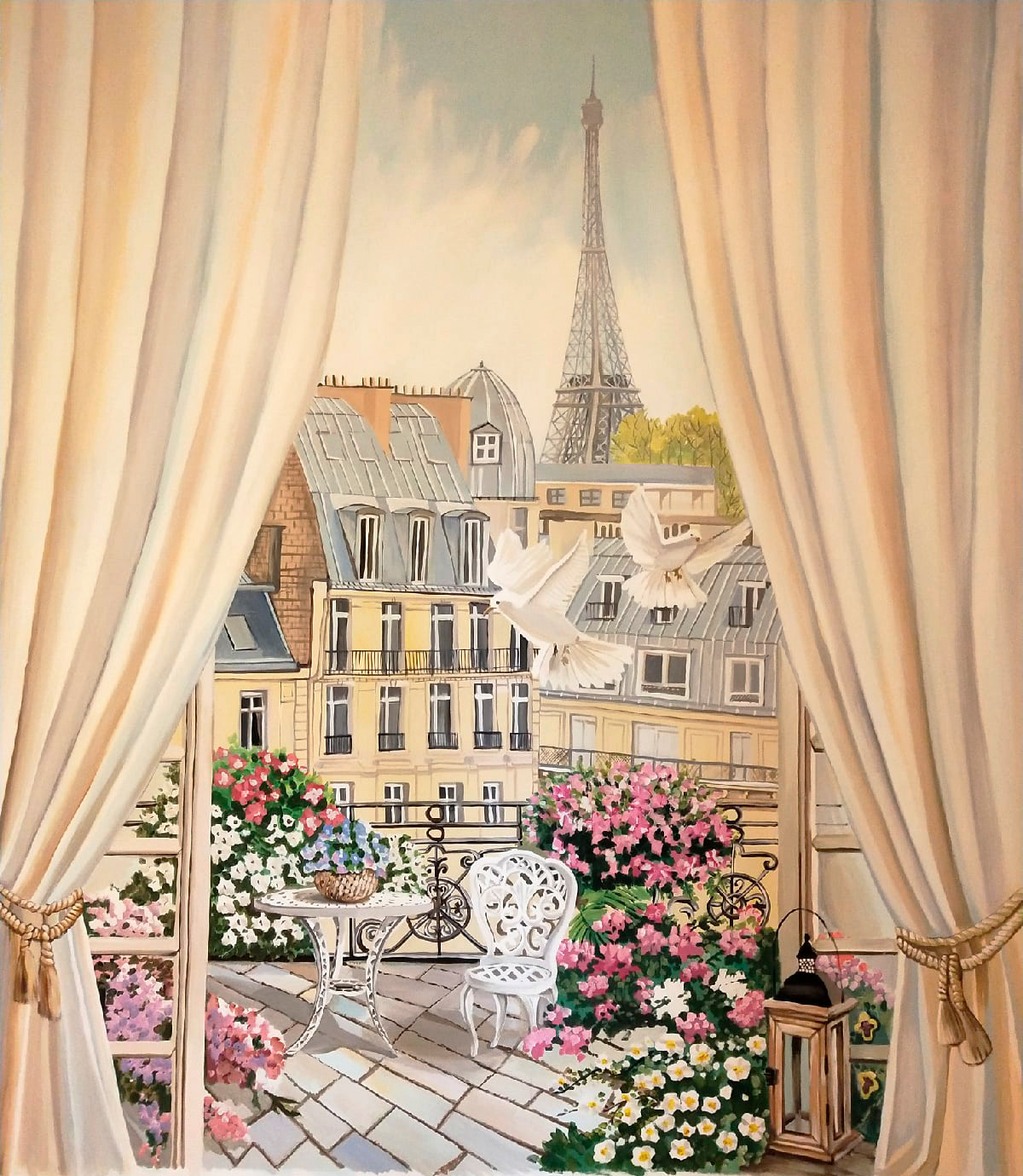 Роспись в спальне загородного дома в Сочи