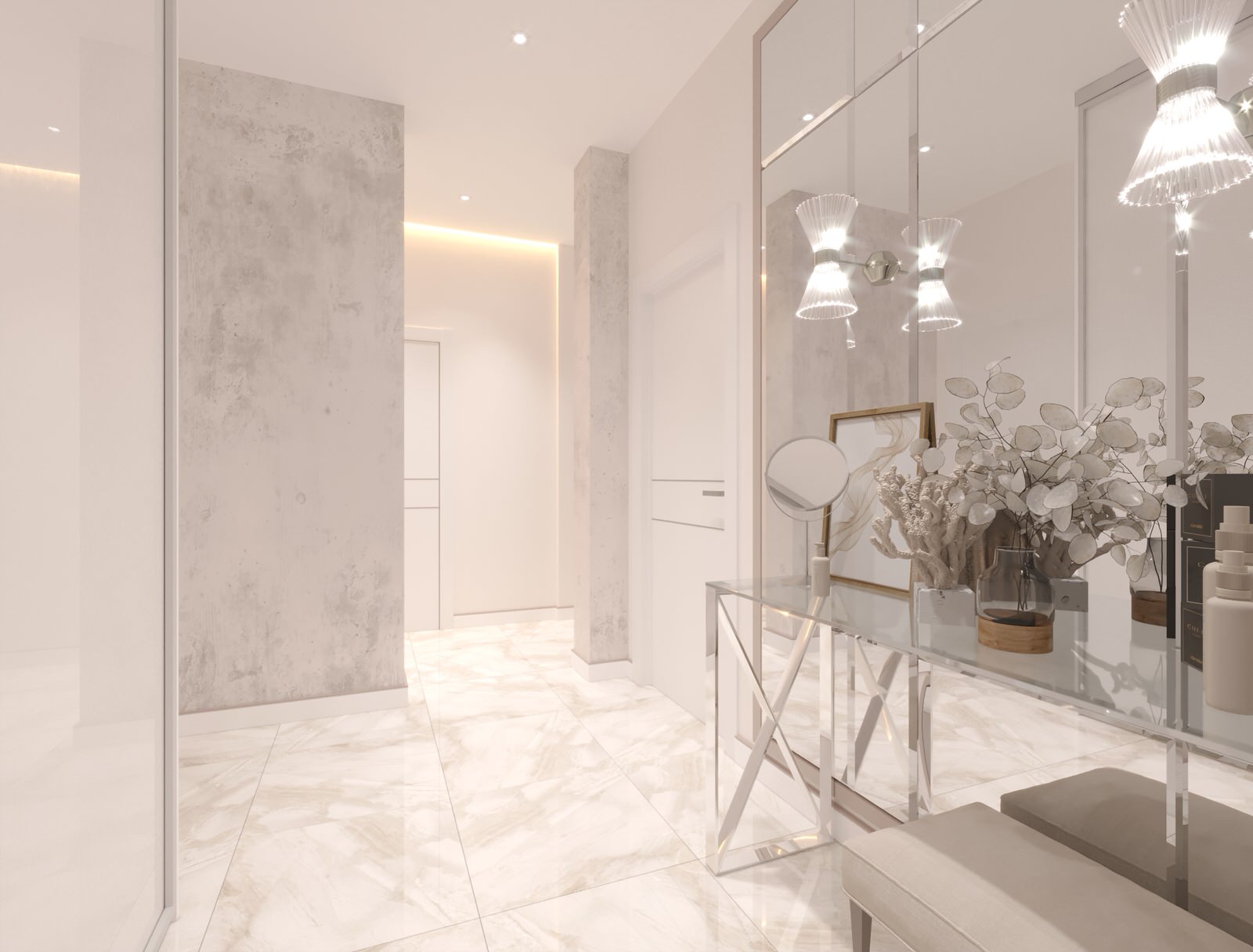 Дизайн-проект  интерьера трехкомнатной квартиры в стиле Контемпорари...