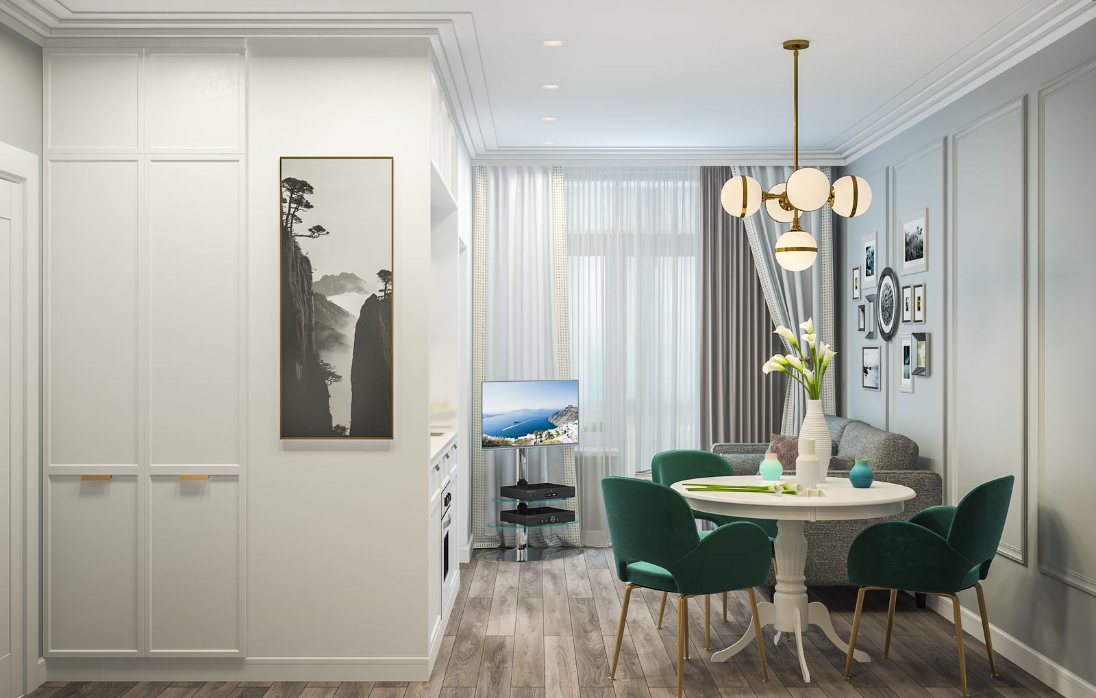 Дизайн - проект однокомнатной квартиры 38 кв.м. г. Москва