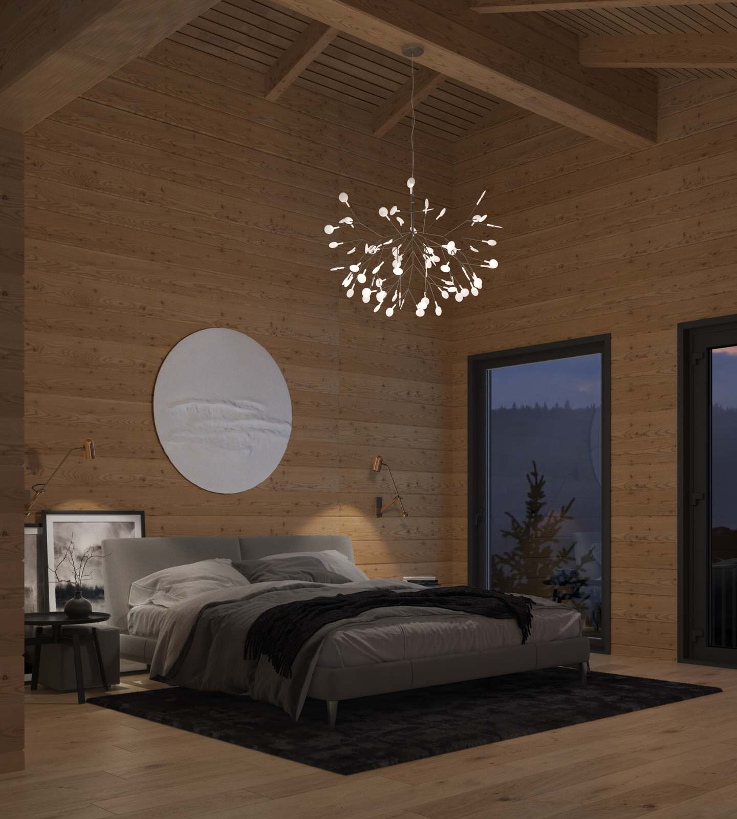 Дизайн-проект интерьера загородного дома (из бруса)