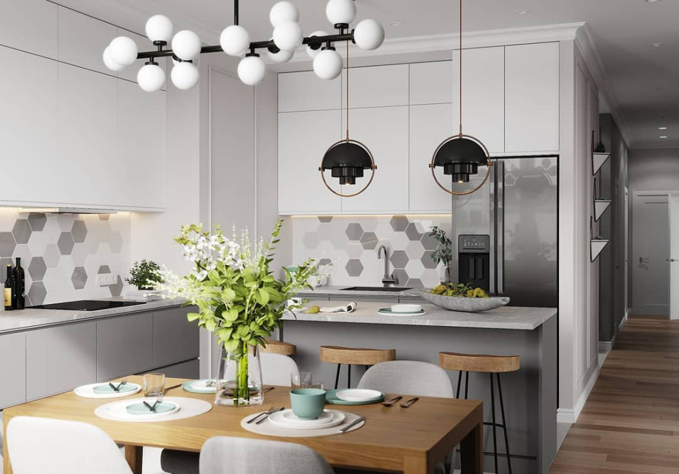 Проект кухни-гостиной 41 кв.м.