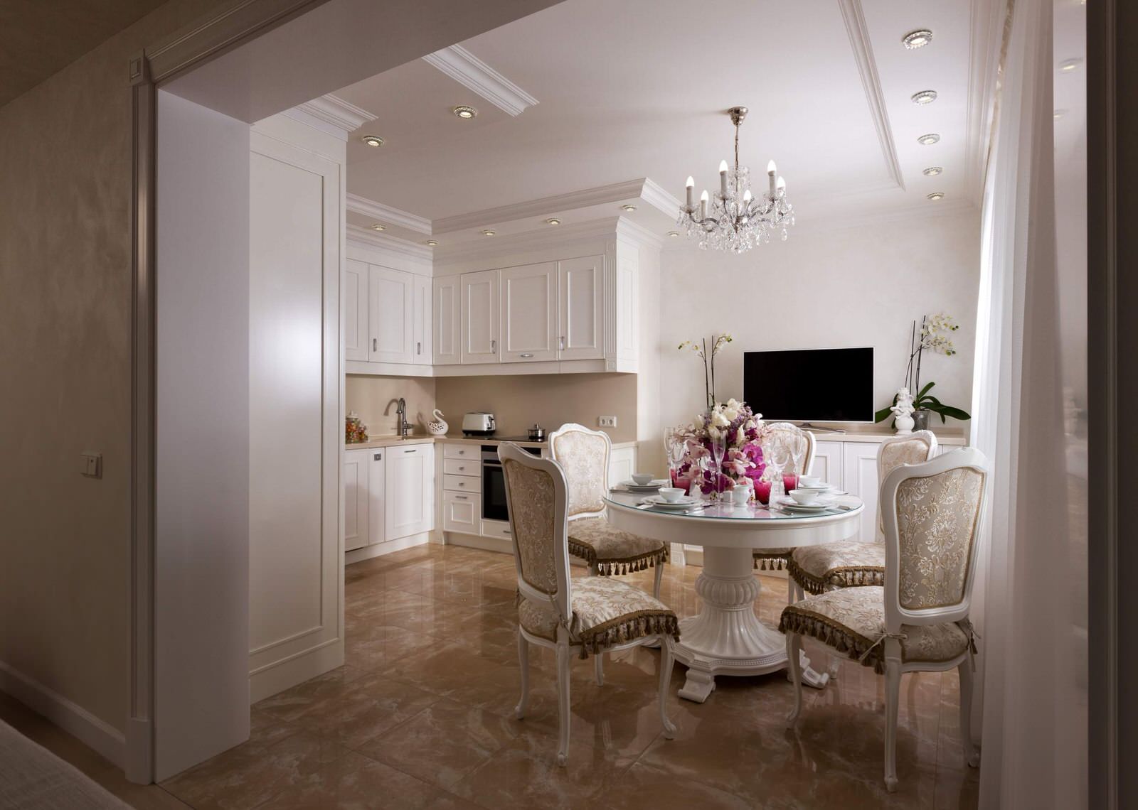 Интерьер светлой кухни-столовой от Mirt