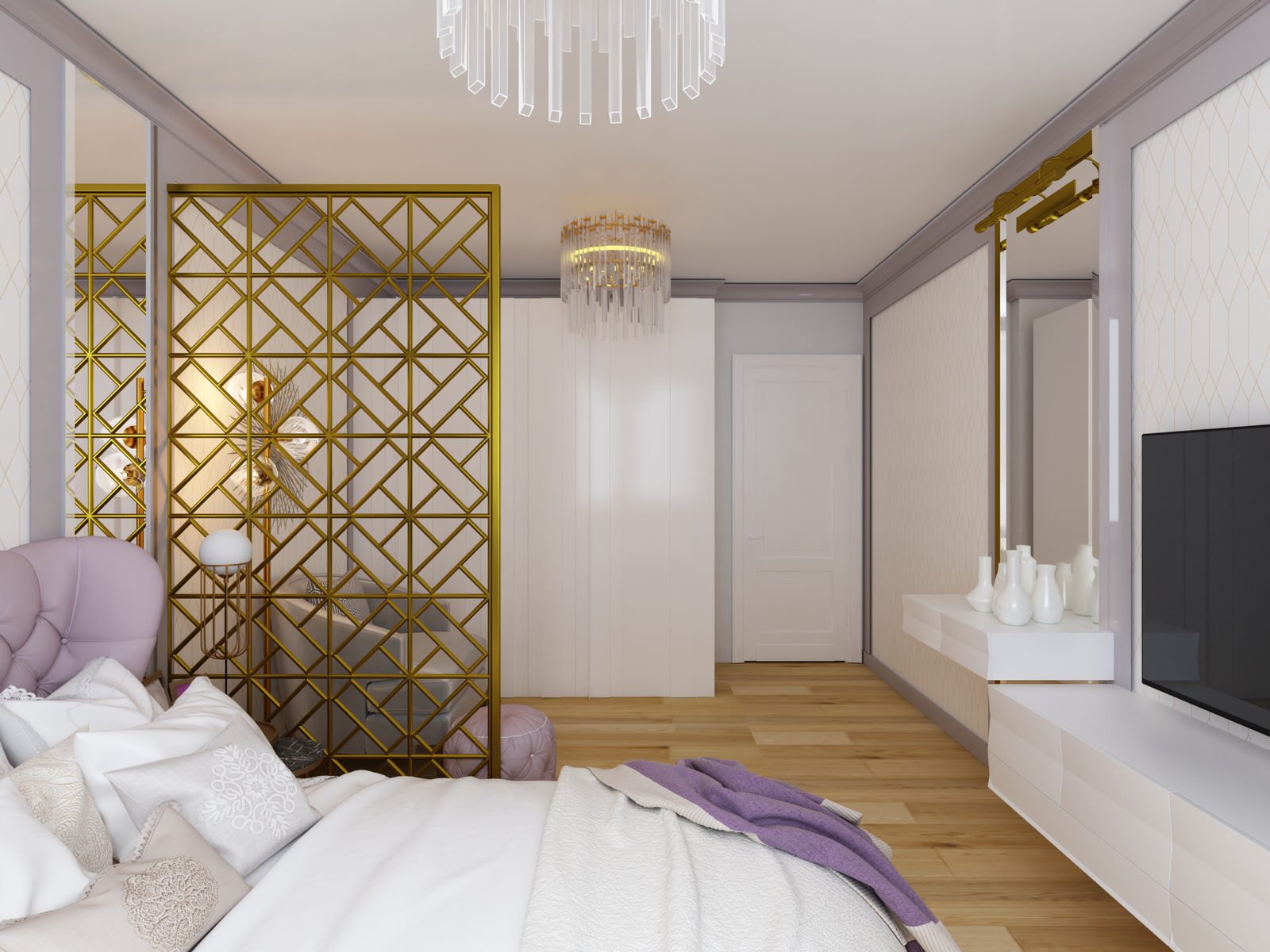 Однокомнатная квартира для девушки.Спальня