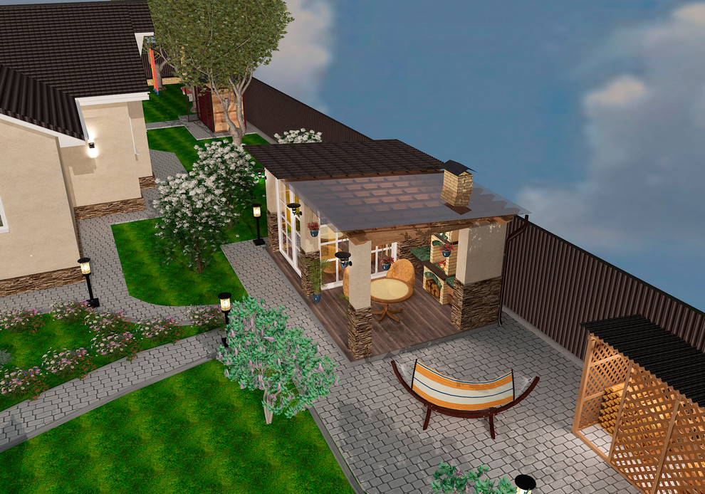 Благоустройство территории частного дома.