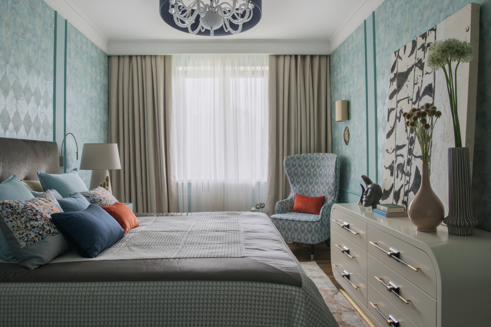 Спальня в цвете "тиффани"