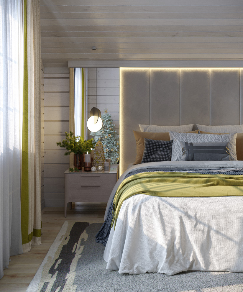 Мастер спальня, дом из бруса в КП Перелески