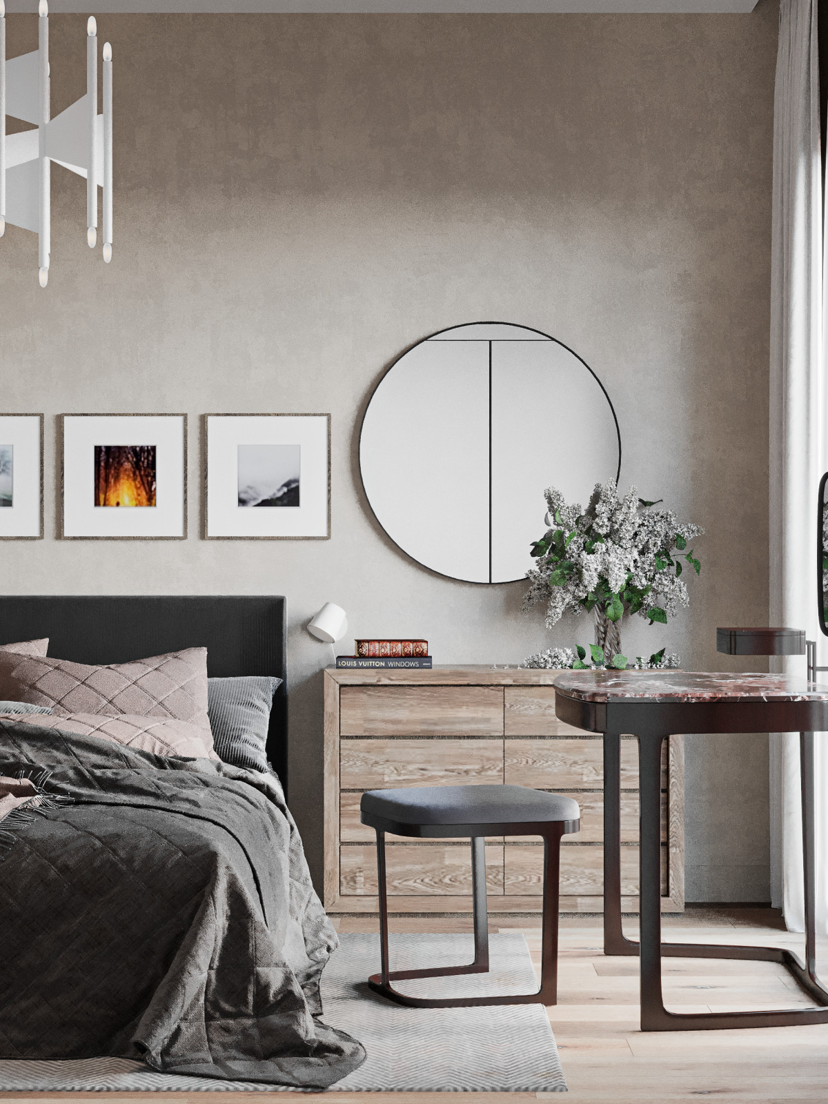 Визуализация квартиры в бежевых тонах