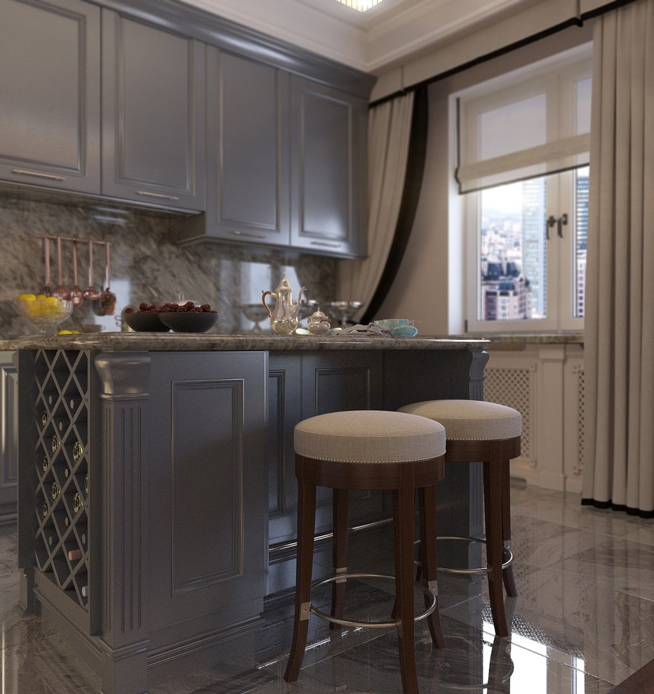 Project of Interiors at private flat at Molodogvardeyskaya Street, Moscow