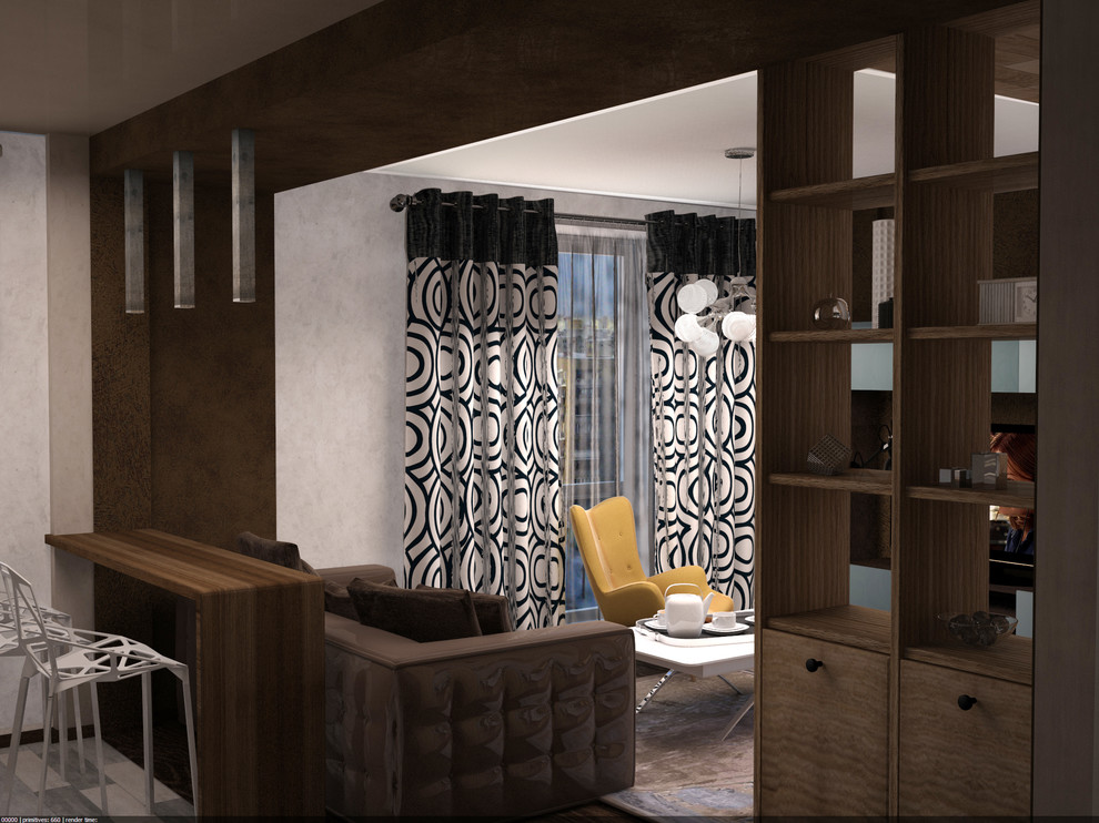 Квартира студия с тремя окнами по двум фасадам