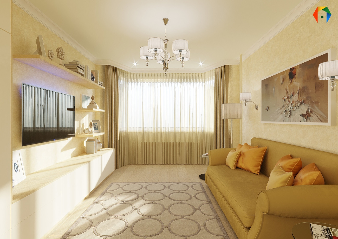 Дизайн трешки в песочных тонах