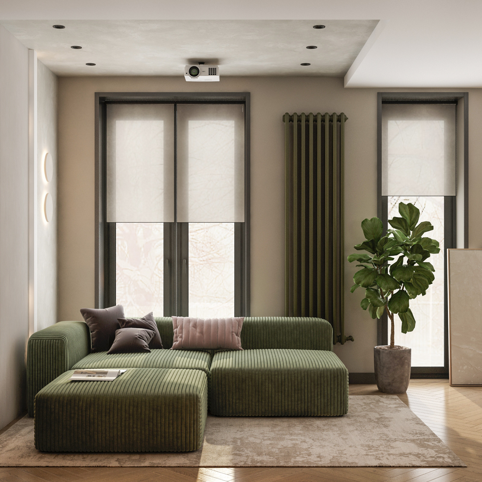 Гостиная и кухня в таунхаусе (Москва)