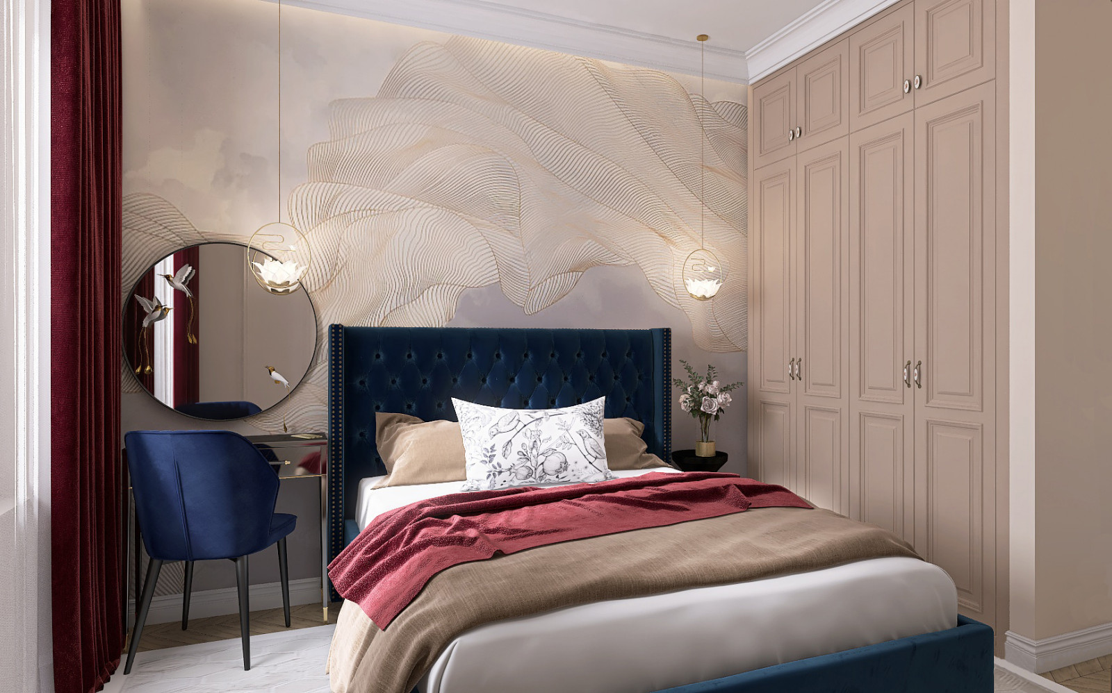 Обложка проекта: Спальня с атмосферой цветущего райского сада