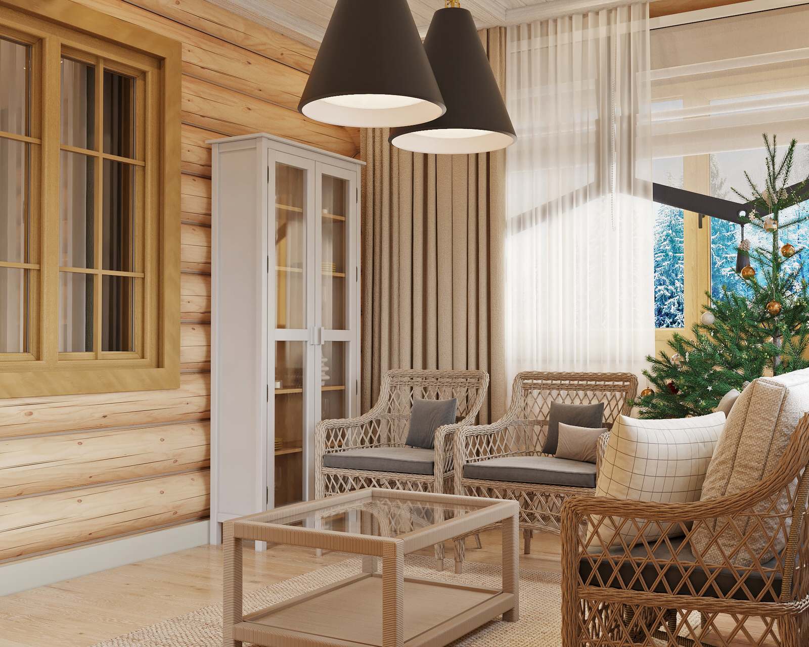 Дизайн проект дома из рубленного бревна