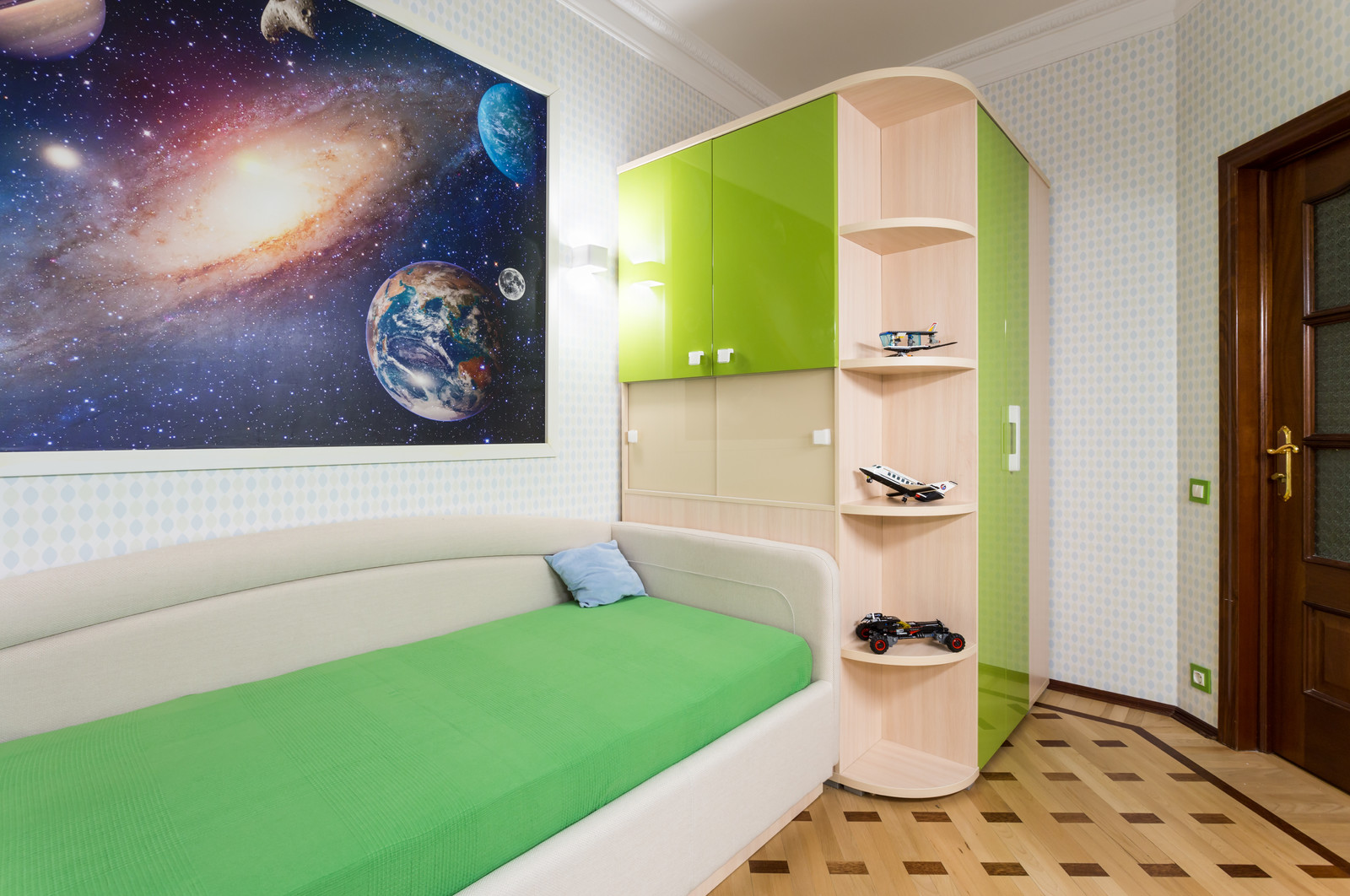 Зелёная детская комната