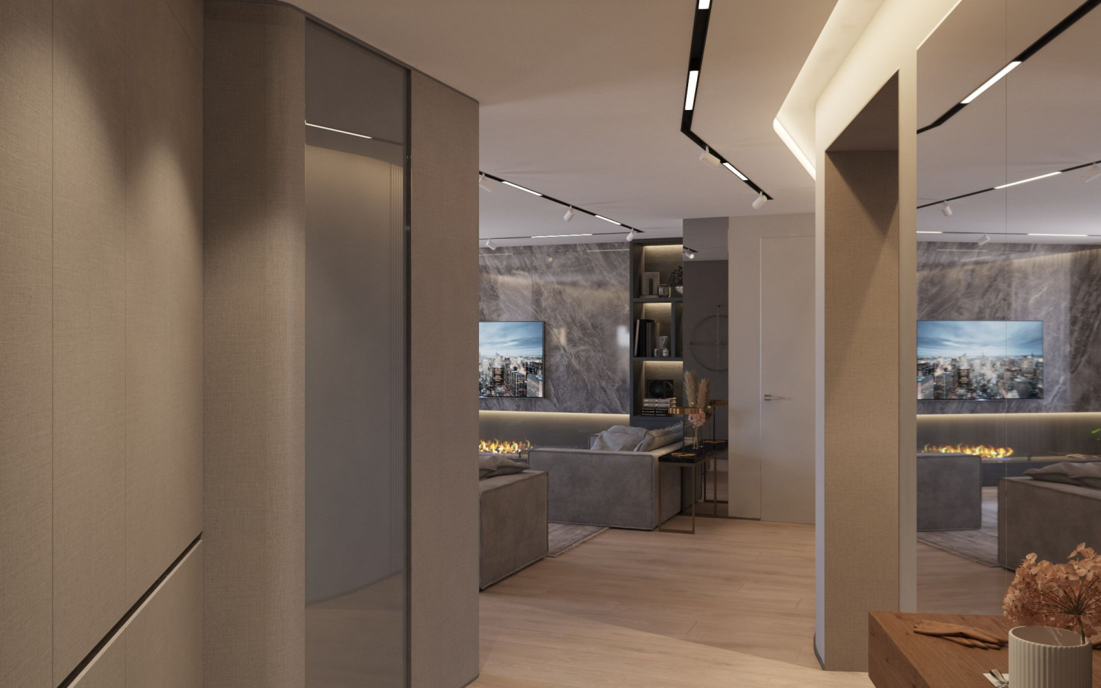 Дизайн проект квартиры со сложной остроугольной планировкой