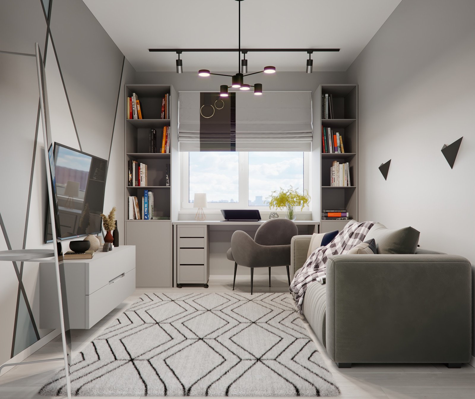 Дизайн интерьера в серых тонах