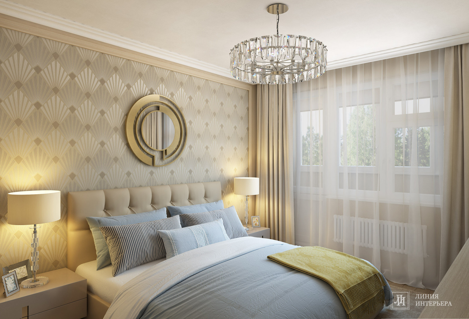 Дизайн спальни в доме П44