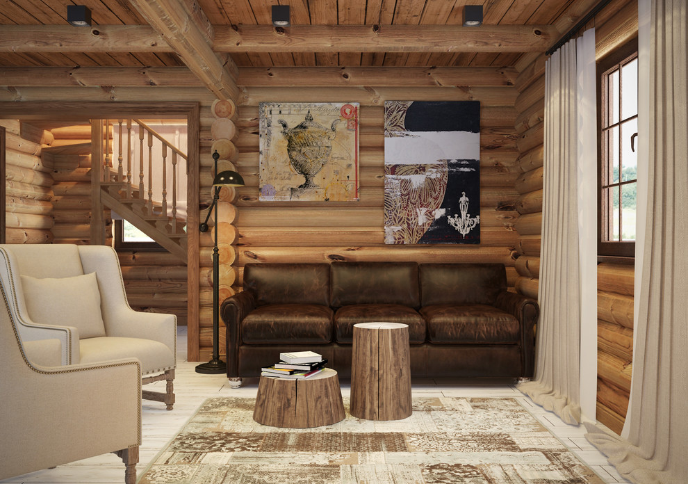 Дизайн интерьера дома из бруса