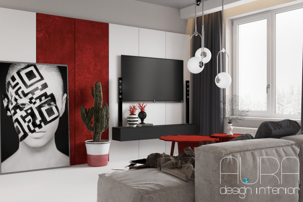 Дизайн гостиной и кухни