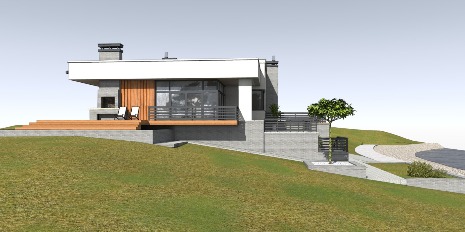 Дом на берегу озера.