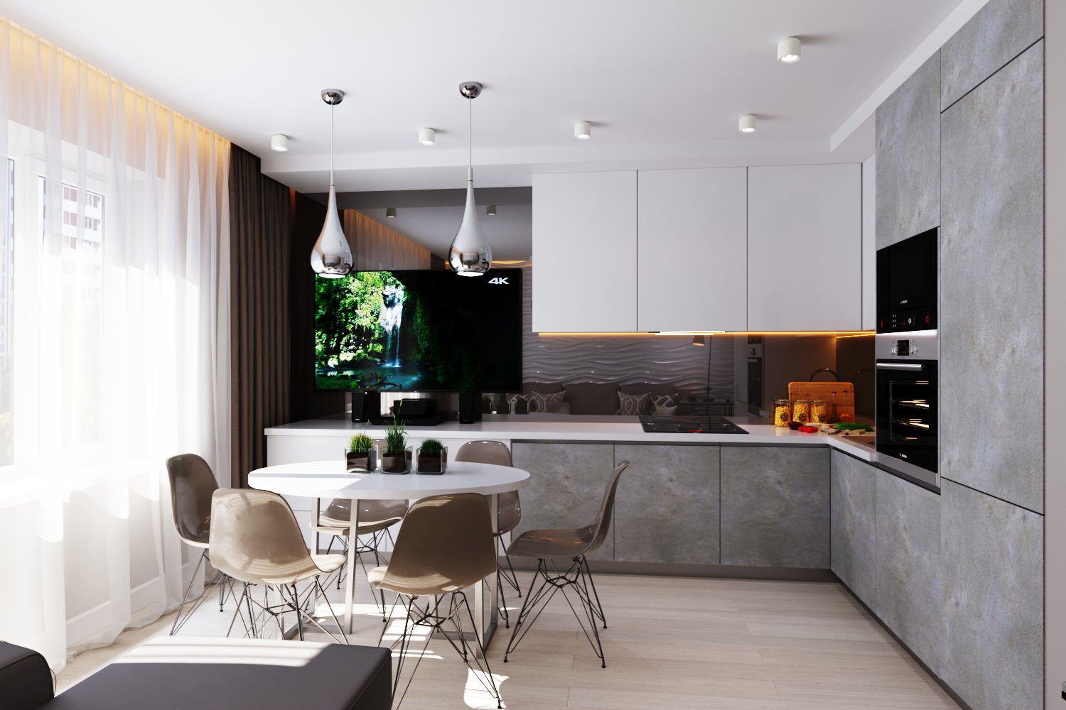 Дизайн проект-проект кухни-гостиной