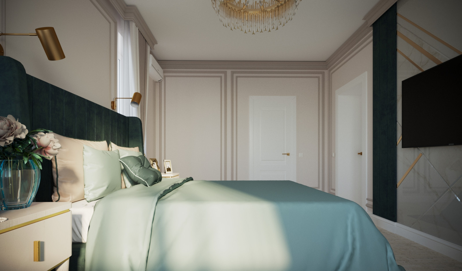 Дом 200 кв.м. _ Современная классика_ Спальня