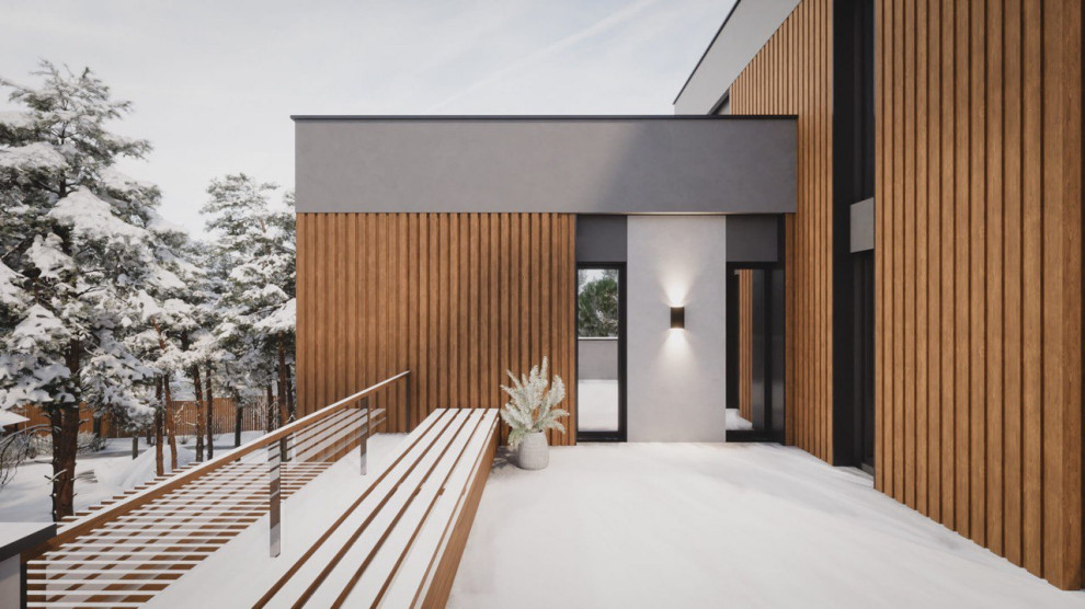 Реконструкция современного дома (зима)