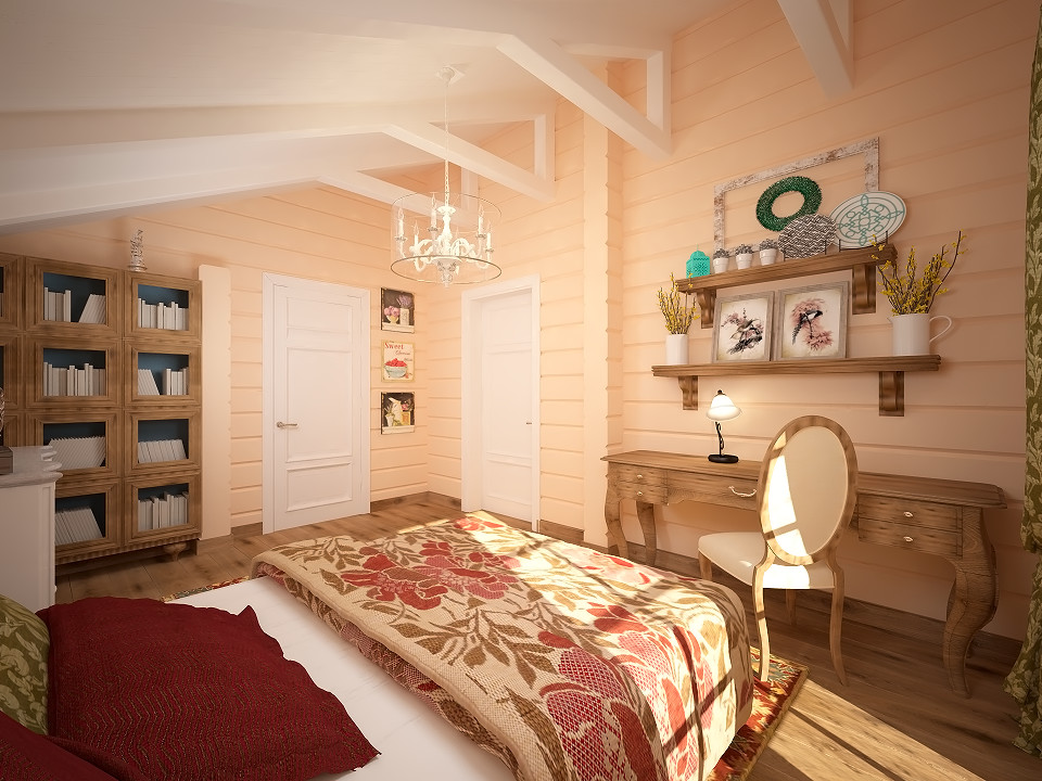 Дом в стиле прованс с акцентами русского стиля