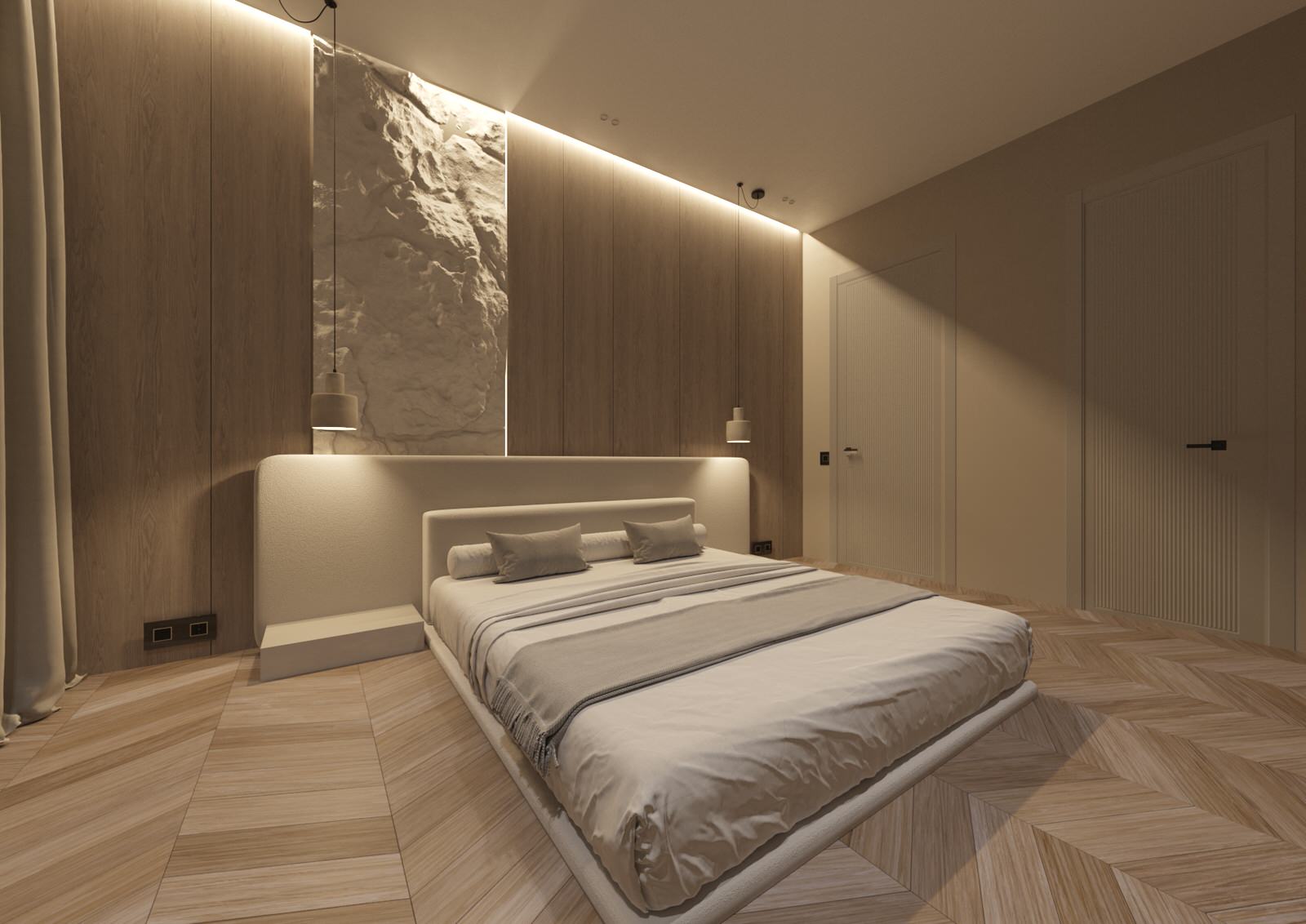 Дизайн-проект квартиры 62м2 ЖК Манхэттен Челябинск, стиль джапанди