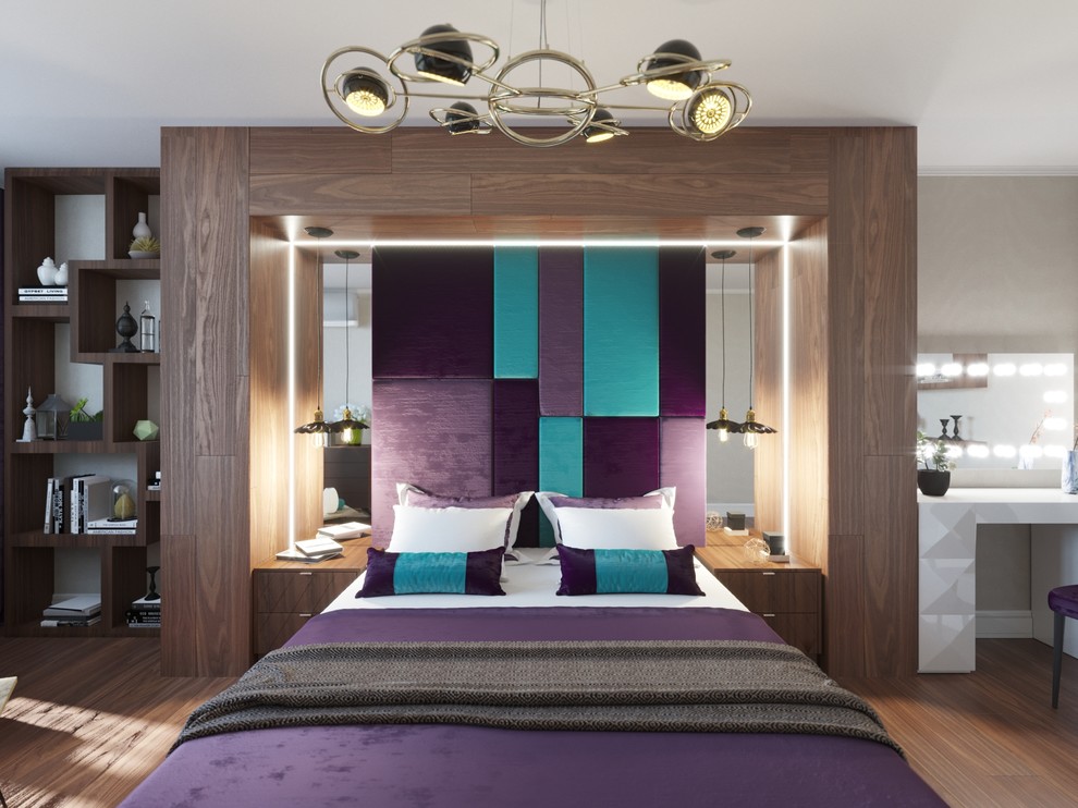 Дизайн интерьера спальни для молодой пары с двумя детьми,вариант 2