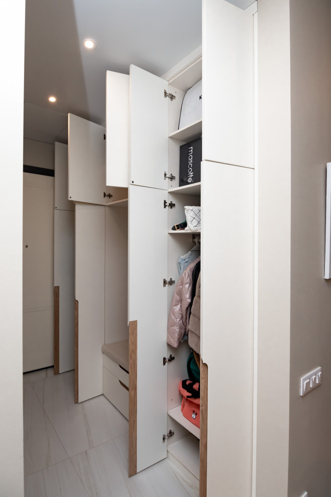 Гардероб и шкаф в прихожую в минималистичном стиле