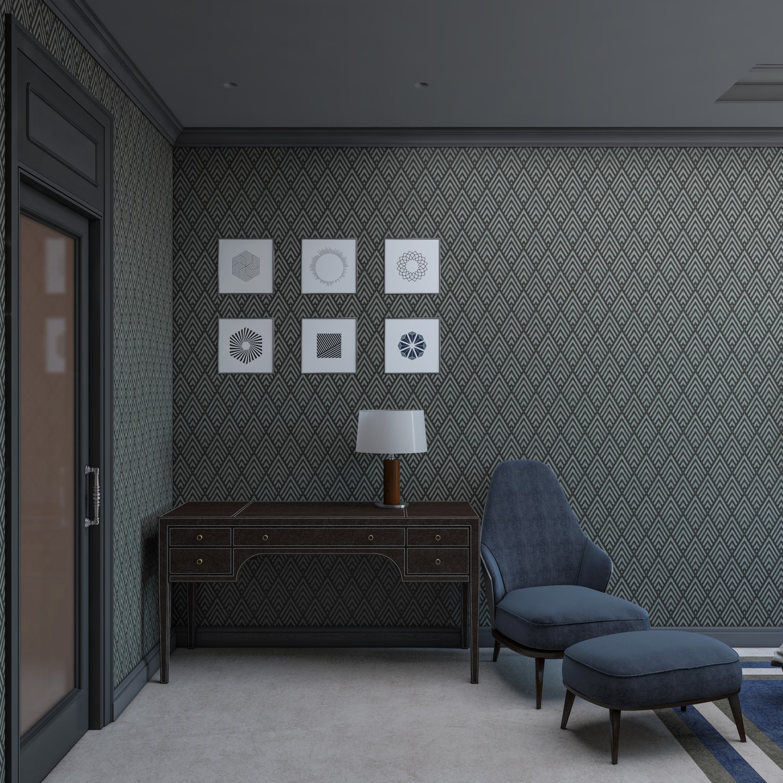 Визуализация квартиры. Серый тон - основной.