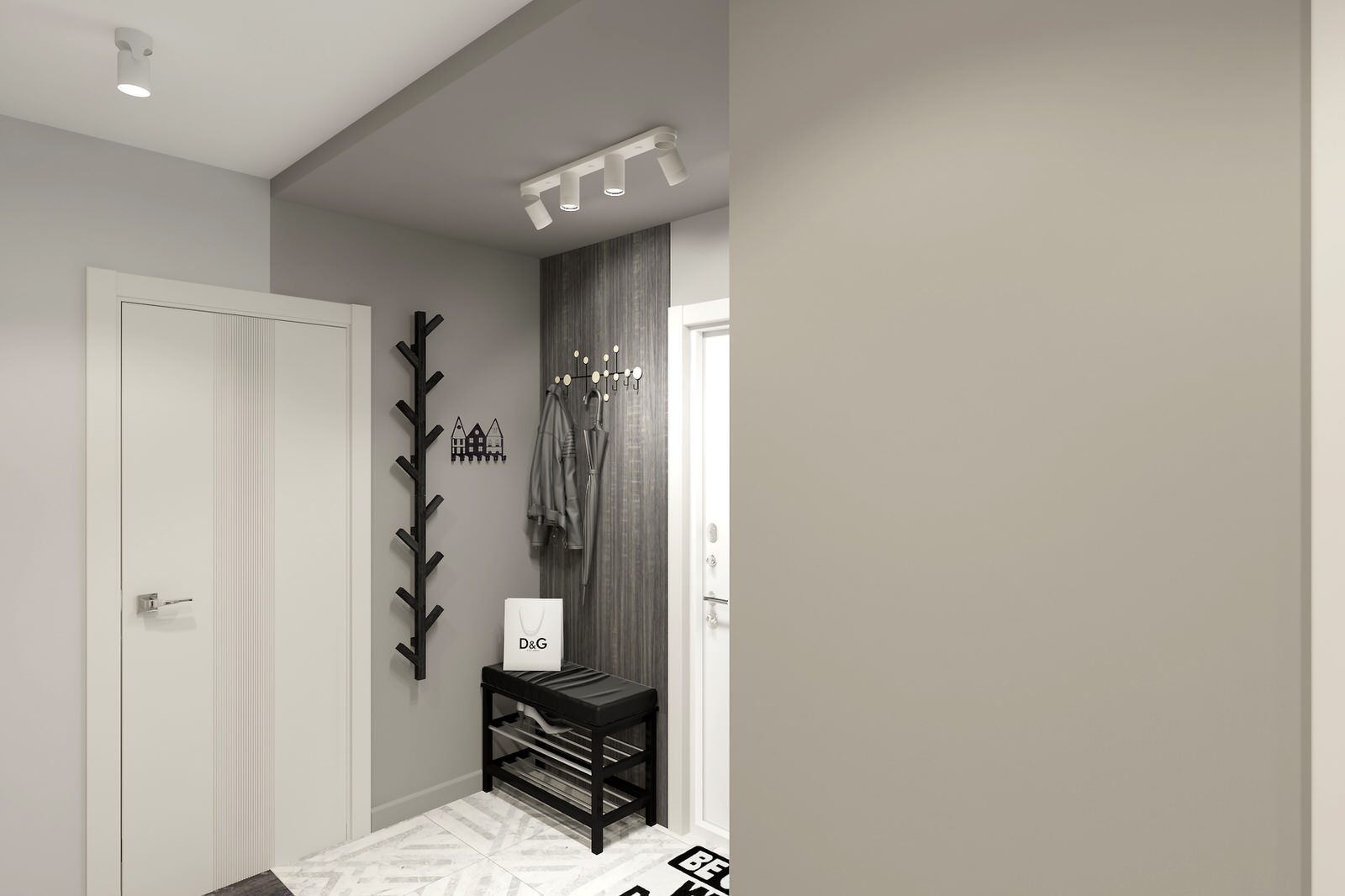 Двухкомнатная квартира 60 м2 в современном стиле в ЖК "Дмитровский Парк"