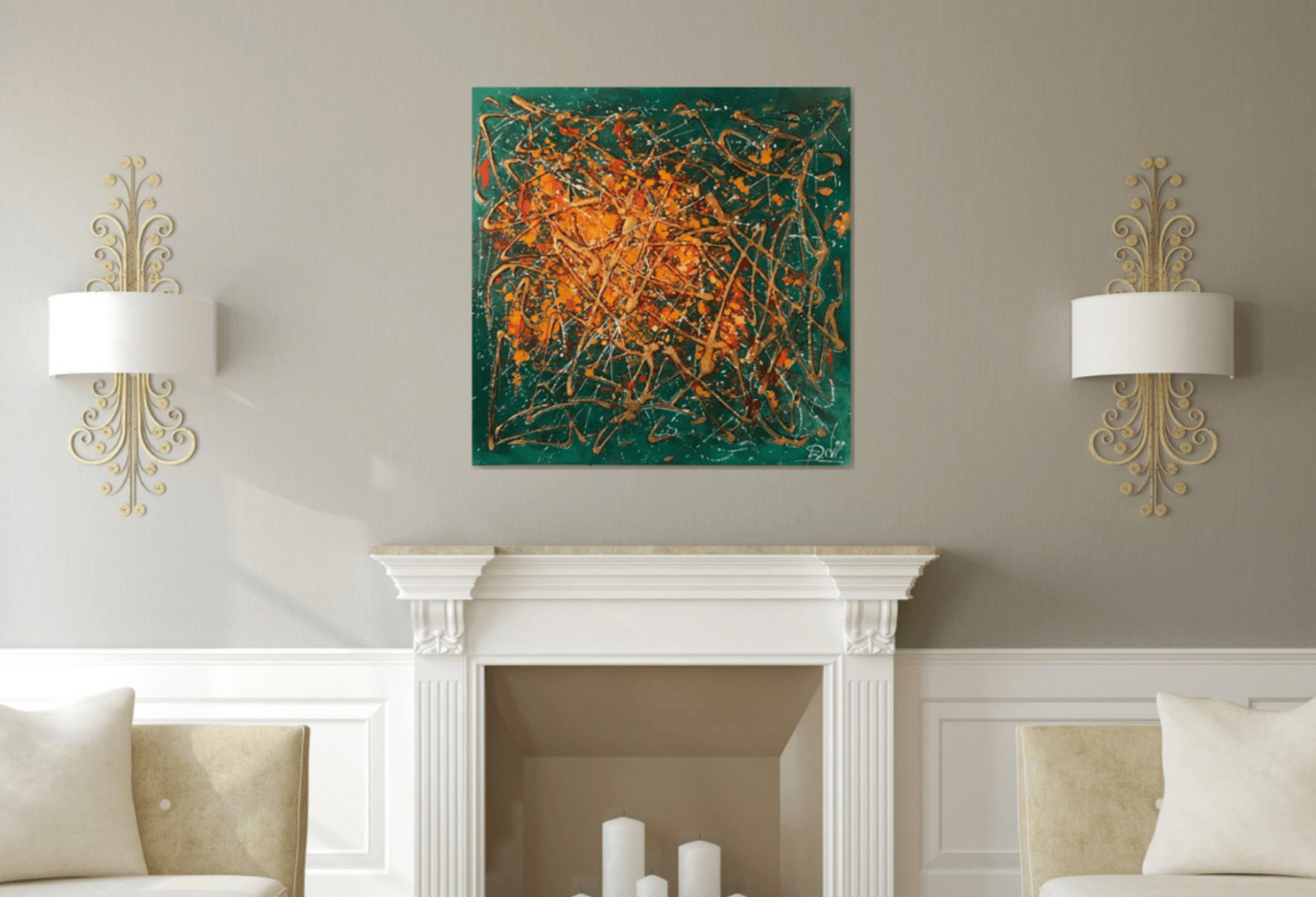 Гостиная - Дизайн интерьера - Картины художницы Дианы Маливани (1)