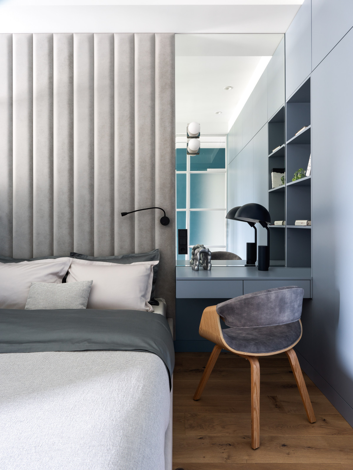 Идея зонирования спального и гостиного пространства